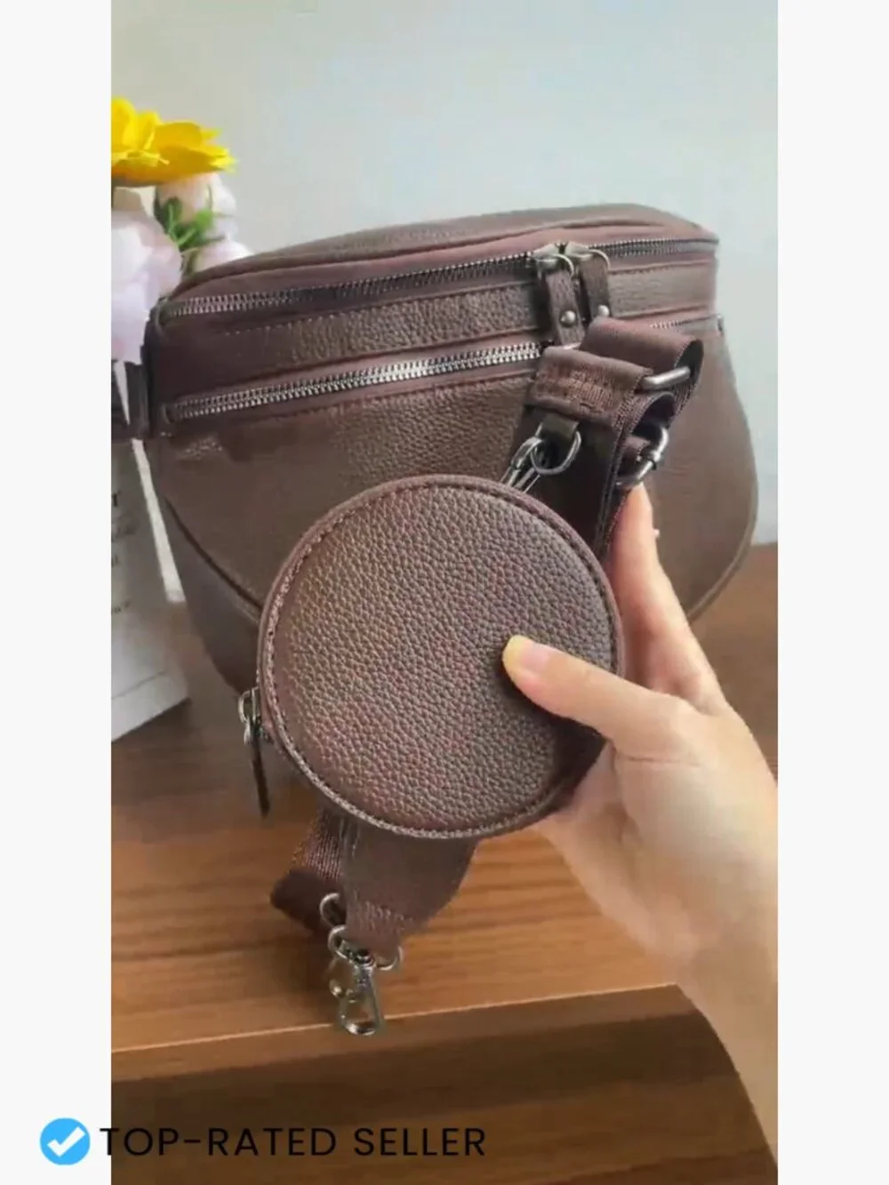 Crossbody Bags for Women Soft Vegan Leather Shoulder Bum Bag Coin Purse